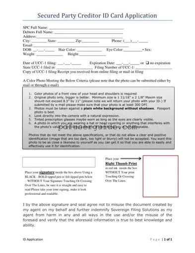 Free Secure Party Creditor Form in PDF