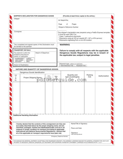 Free Shipper Export Declaration Form in PDF