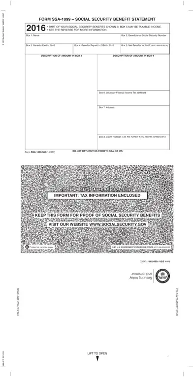 Free Ssa 1099 Form in PDF