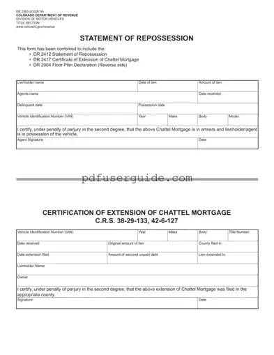 Free Statement Of Repossession Form in PDF