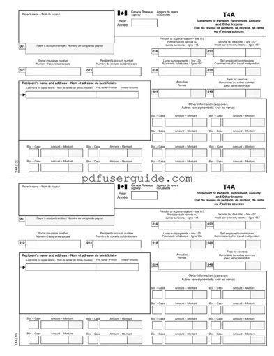 Free T4A Form in PDF