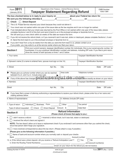 Free IRS 3911 Form in PDF