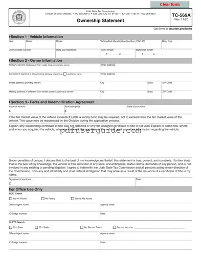 Free Tc 569A Form in PDF