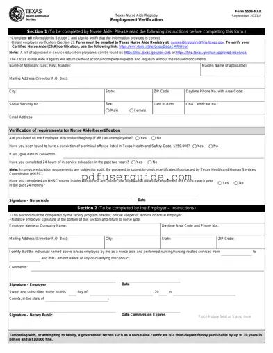 Free Texas 5506 Nar Form in PDF
