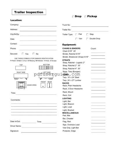 Free Trailer Inspection Form in PDF