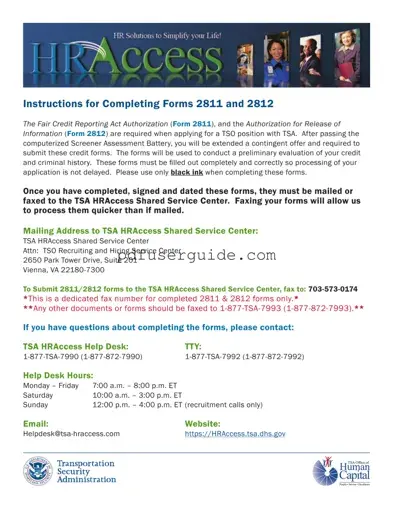 Free Tsa 2811 Form in PDF