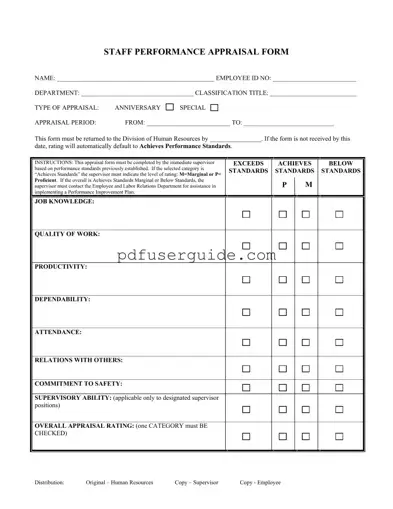 Free Tsc Appraisal Form in PDF
