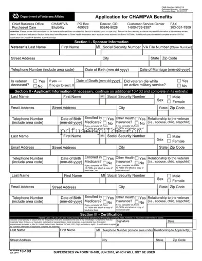 Free Va 10 10D Form in PDF
