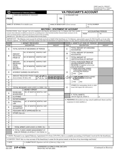 Free Va 21P 4706B Form in PDF
