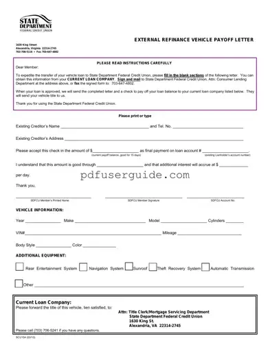 Free Vehicle Payoff Sample Letter Form in PDF