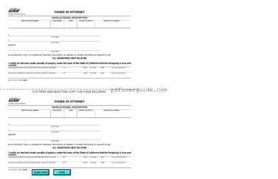 Free Vehicle POA REG 260 Form in PDF