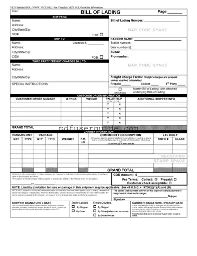 Free Vics Bol Form in PDF