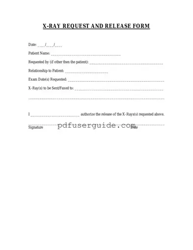 Free X Rays Request Form in PDF