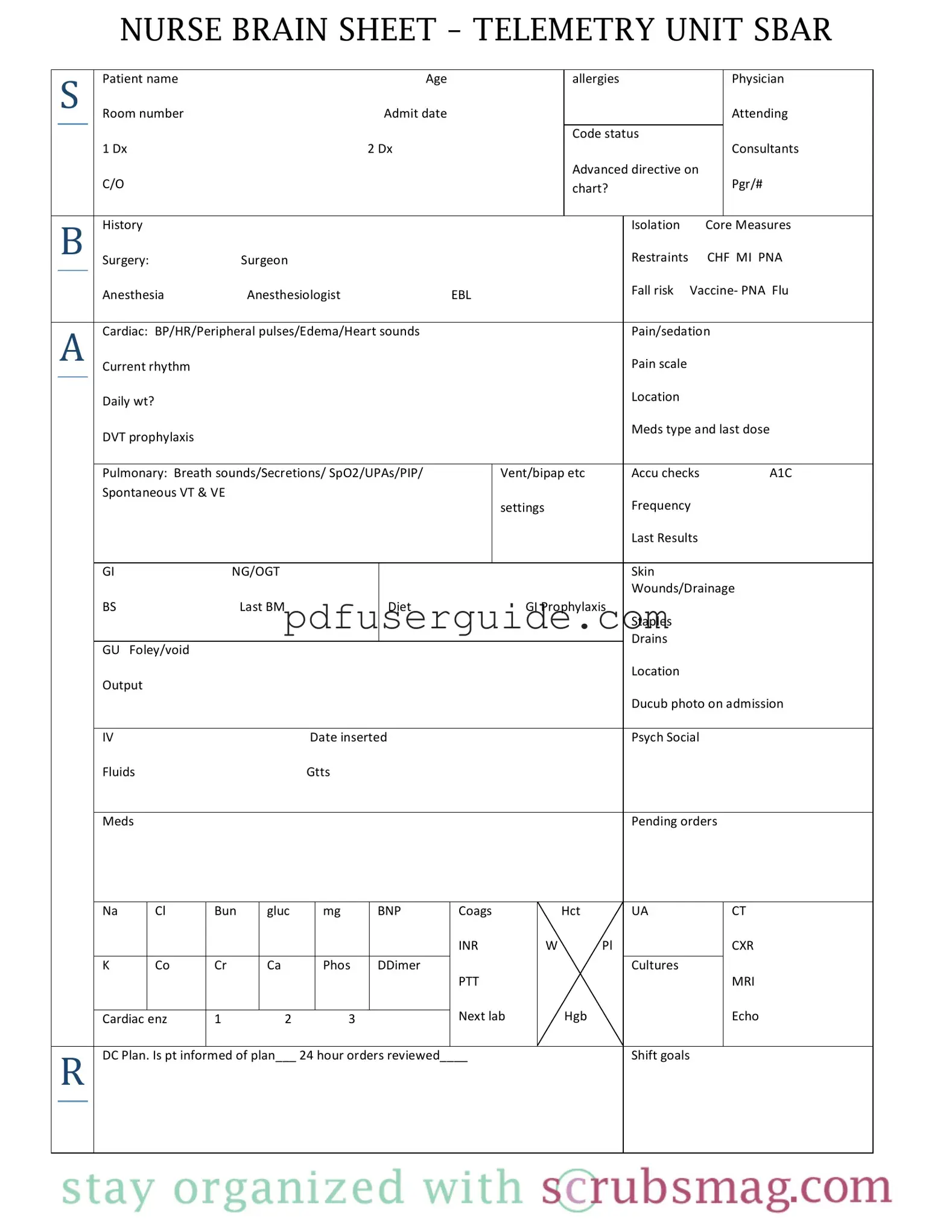 Free Sheet Telemetry Form in PDF