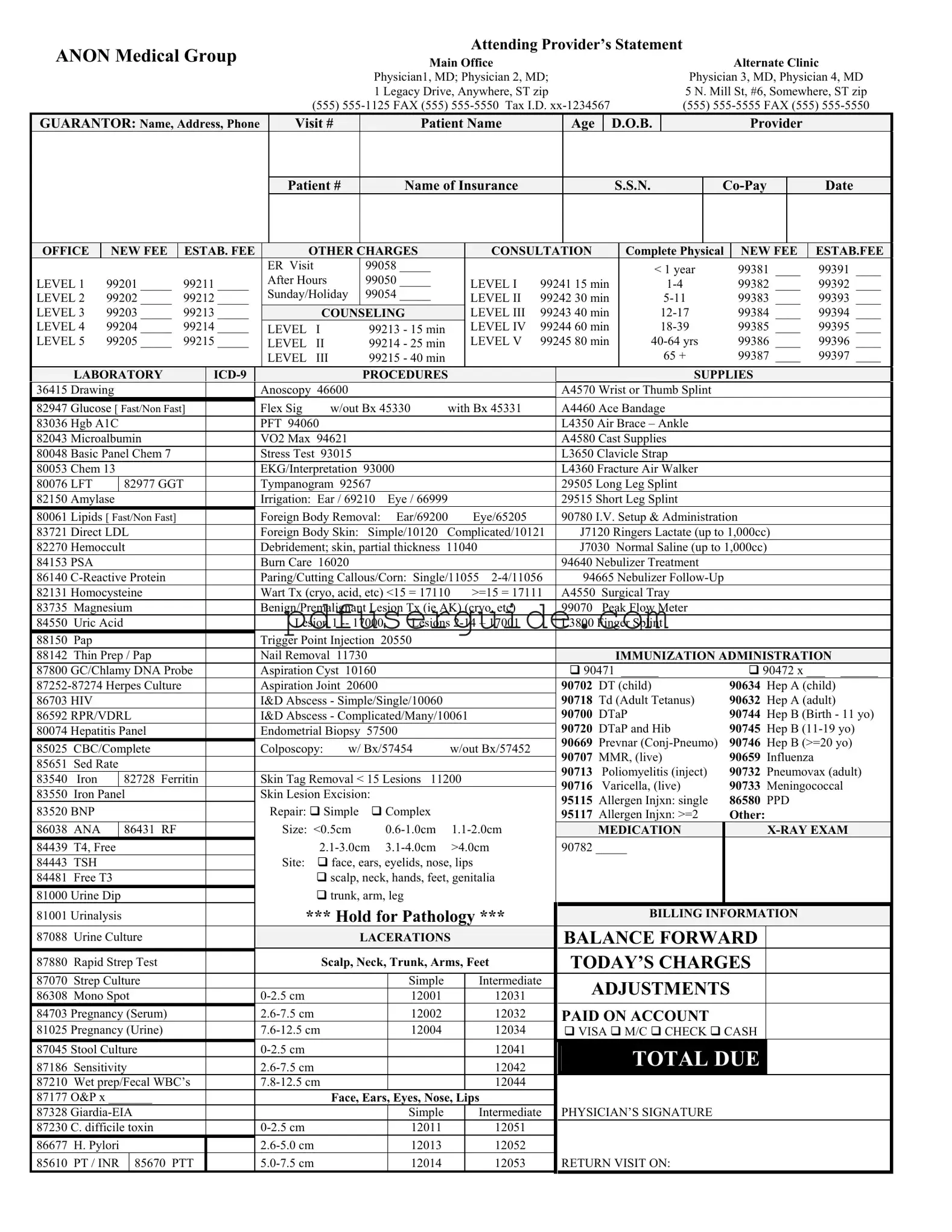 Free Superbill For Mental Health Form in PDF