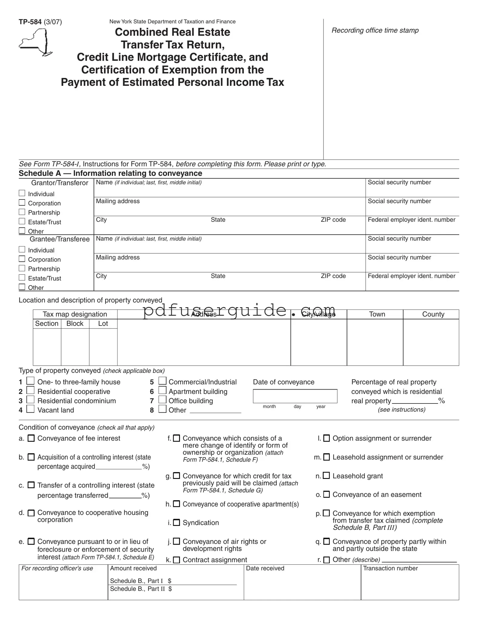 Free Tp 584 Form in PDF
