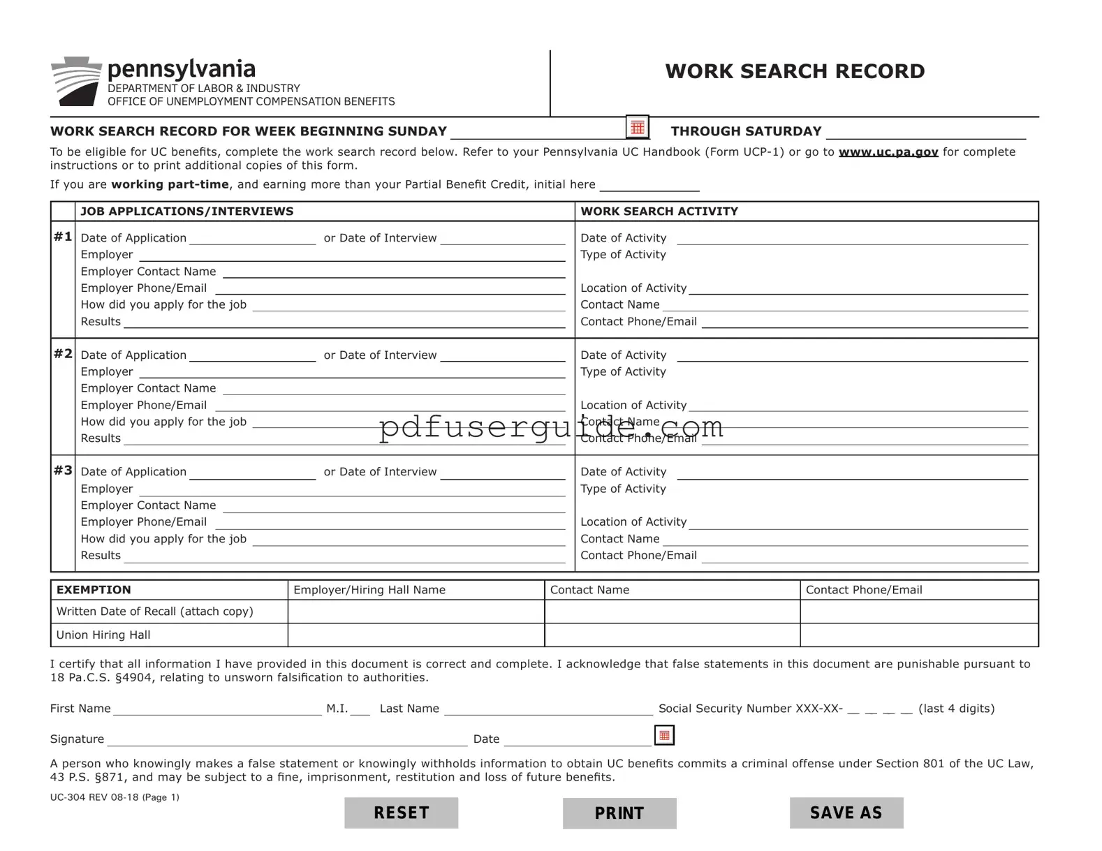 Free Uc 304 Form in PDF