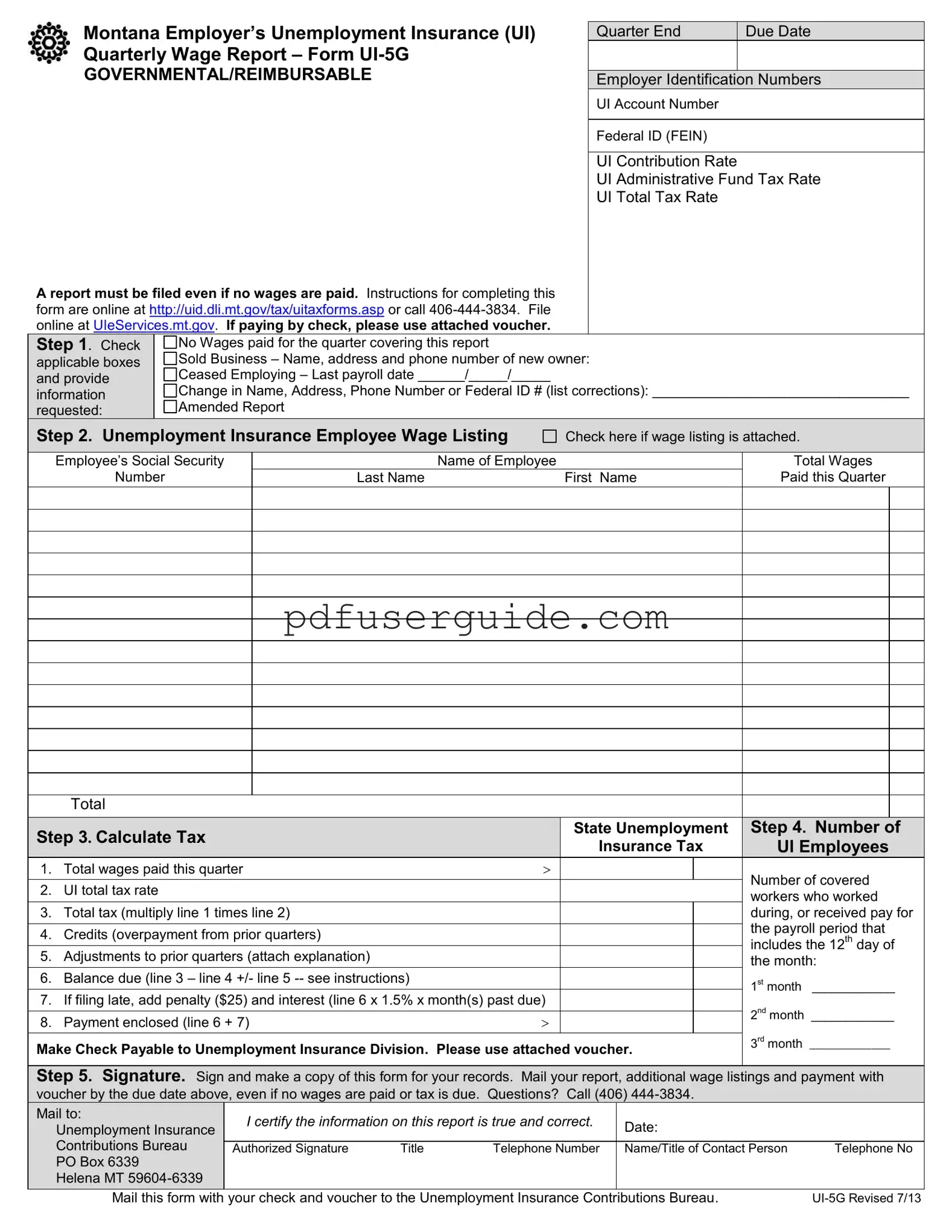 Free Ui 5G Form in PDF