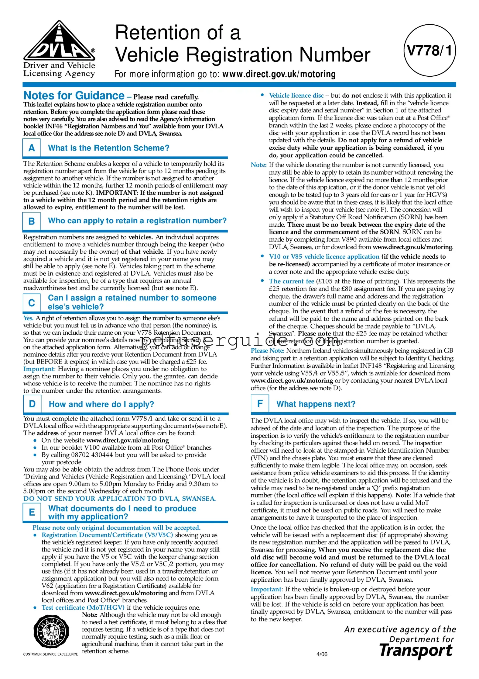 Free V778 Form in PDF