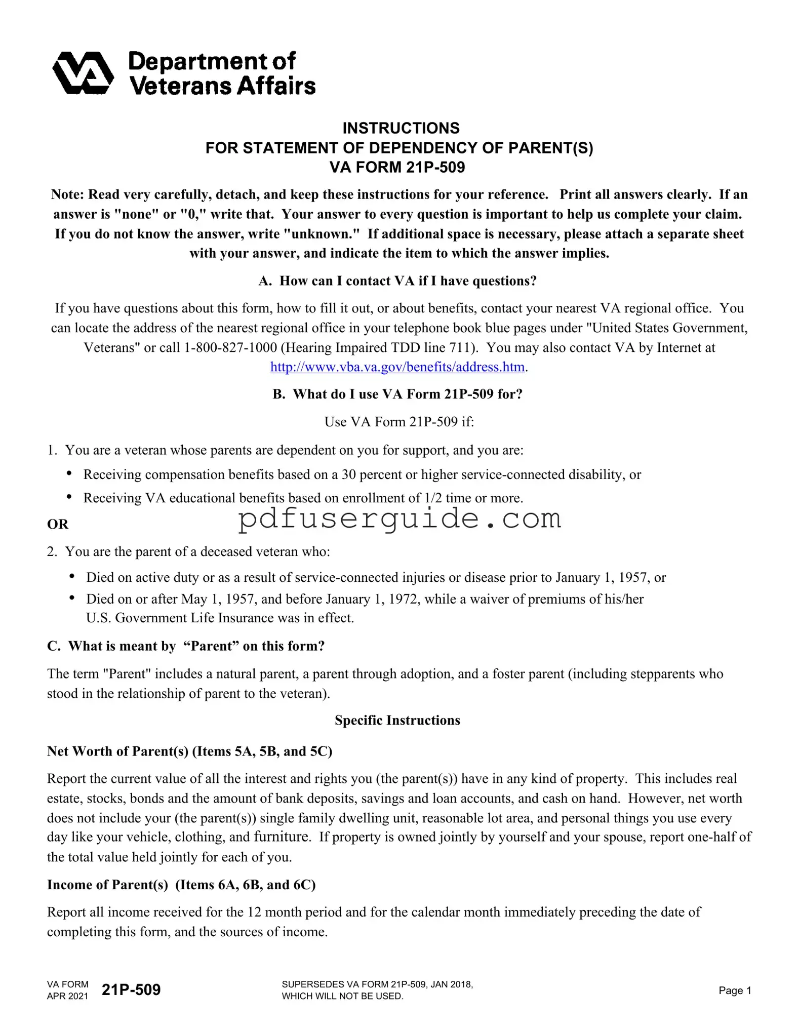 Free Va 21 509 Form in PDF
