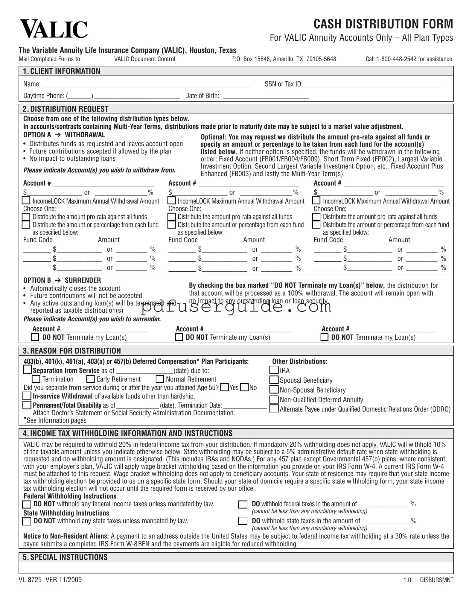 Free Valic Form in PDF