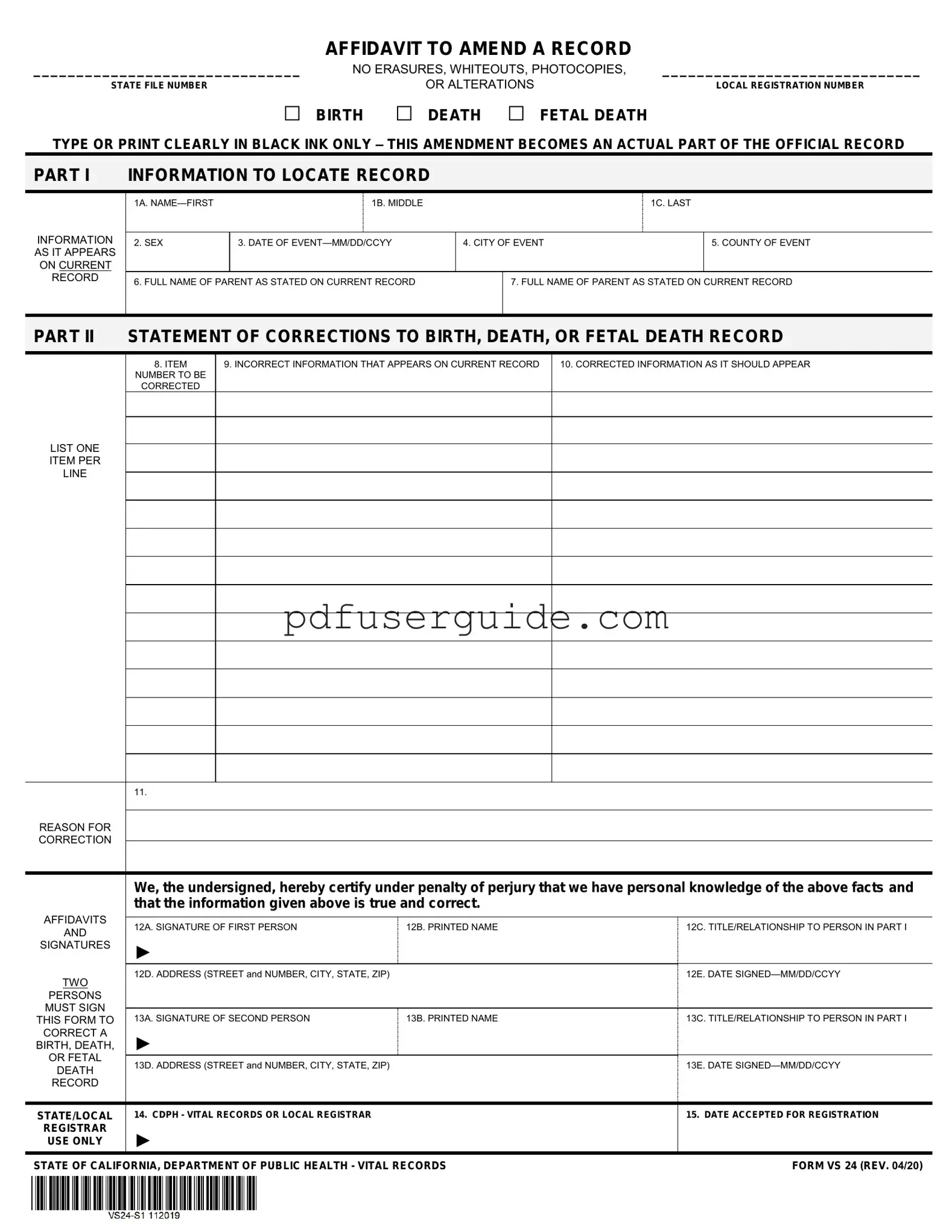 Free Vs 24 C Form in PDF