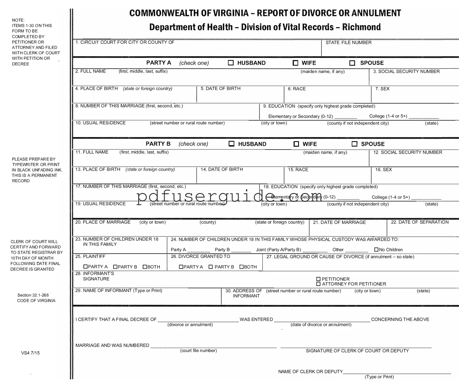 Free Vs 4 Form in PDF