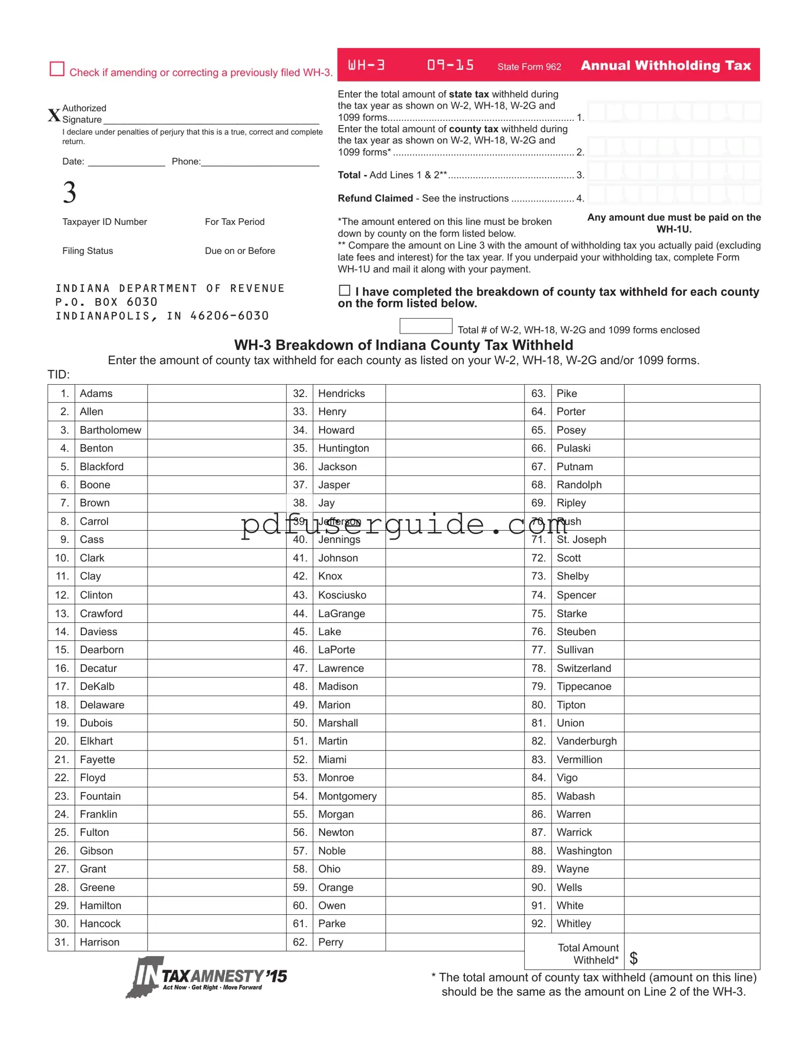 Free Wh 3 Form in PDF