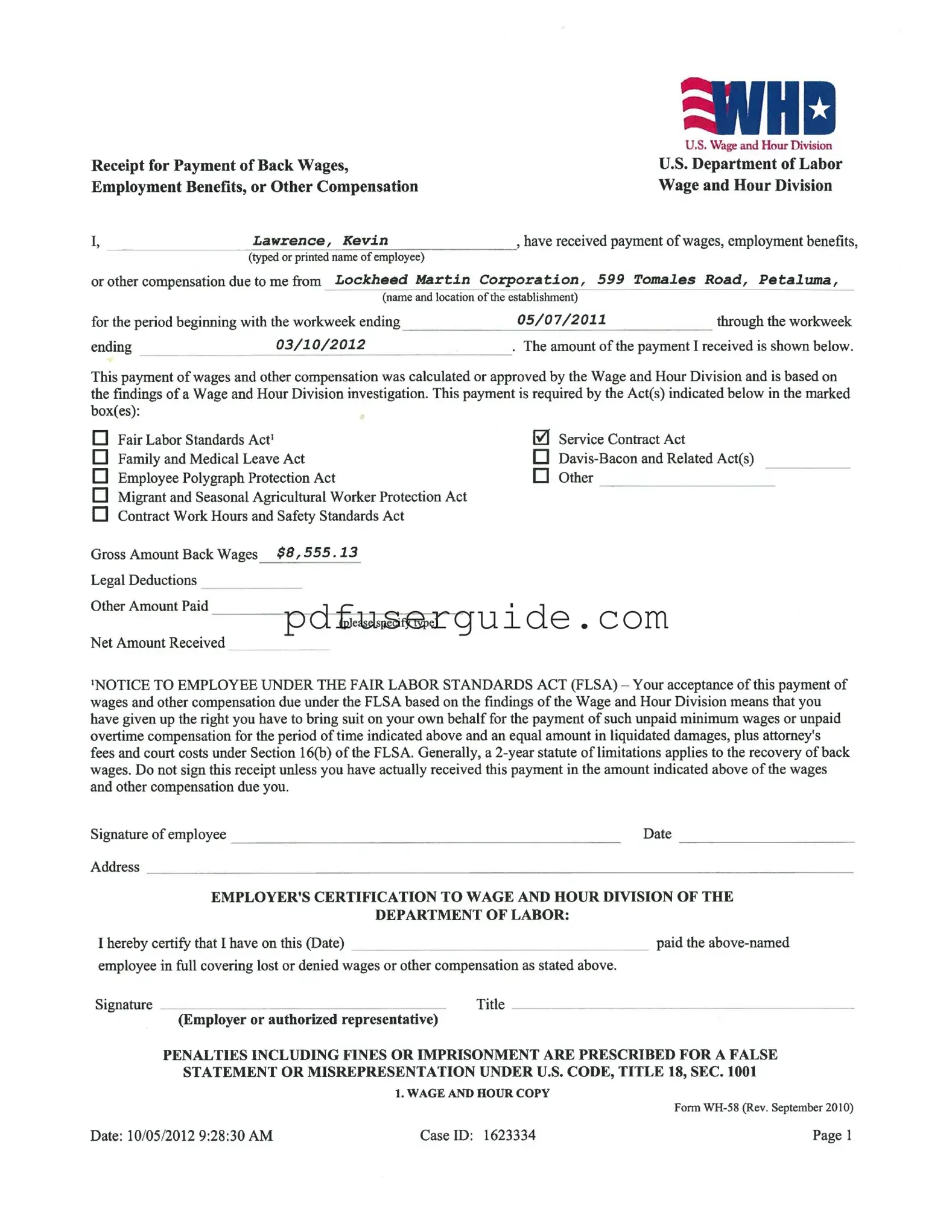 Free Wh 58 Form in PDF