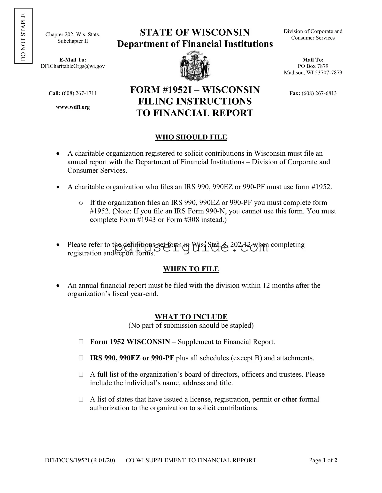 Free Wisconsin Form in PDF