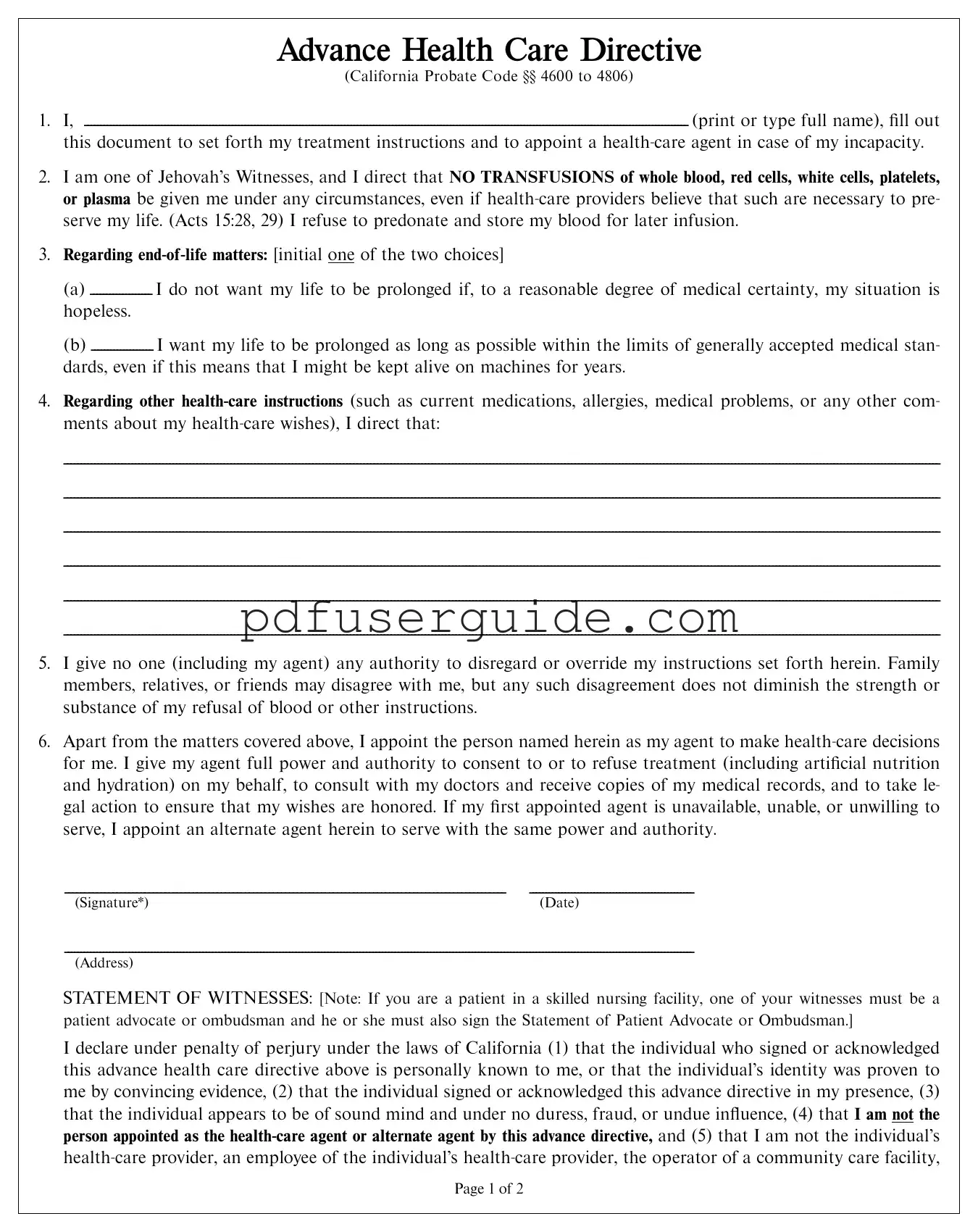 Free Witness Dpa Card Form in PDF