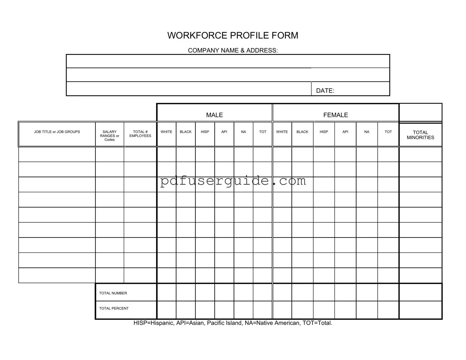 Free Workforce Profile Form in PDF