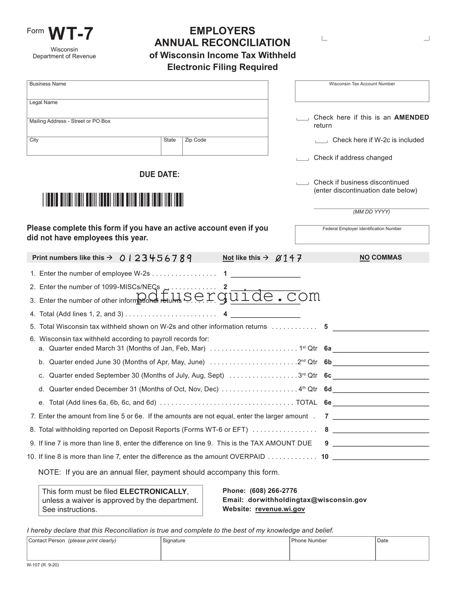 Free Wt 7 Form in PDF